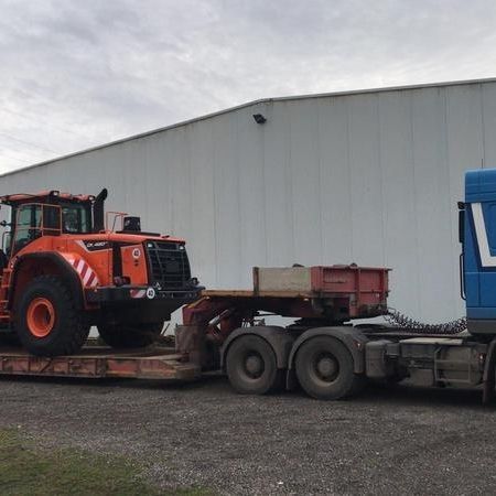 Transport eines Baggers